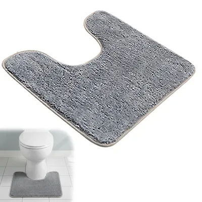 Produktbild von 1 WC-Matte mit U-förmigem Ausschnitt – rutschfest – für WC und Badezimmer – 40 x 50 cm