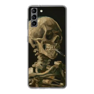 Obrázok produktu pre Kryt mobilného telefónu pre Samsung Galaxy S21 Plus Hlava kostlivca s horiacou cigaretou - Vincent van Gogh Silikónové mäkké puzdro