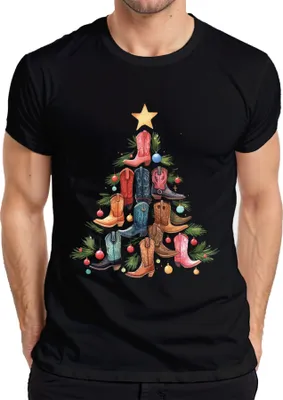 Produktbild von Stiefel Weihnachtsbaum - Weihnachten Weihnachtsgeschenk Christmas Herren T-Shirt, Schwarz, M