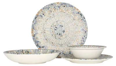 Produktbild von Bonna Geschirrset (Medium)  - Luca Mosaic - 24 teilig - 6 Personen - Porzellan