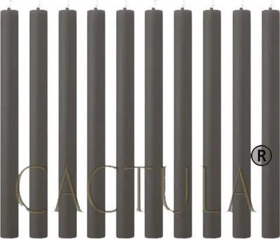 Produktbild von Cactula Stabkerzen – Dunkelgrau – 10 Stück – 30 cm – Ø 2,1 cm