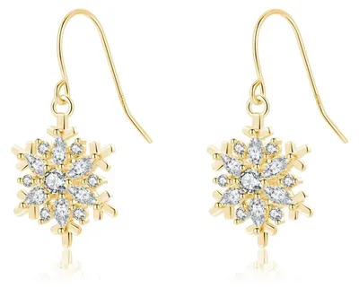 Produktbild von 925 Sterling Silber Schneeflocken Ohrringe für Damen