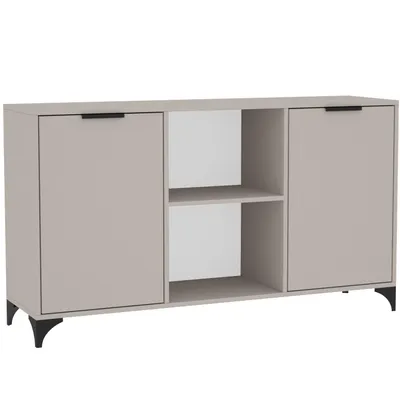 Produktbild von BEAUTYSOFA | Kommode HOME 2D – Sideboard mit 2 Türen und offenen Regalfächern, Standschrank in Kaschmir, mit Griffen