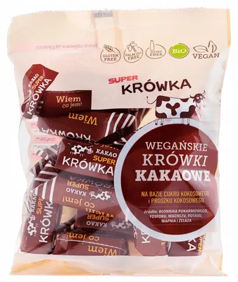 Zdjęcie produktu dla KRÓWKI KAKAOWE BEZMLECZNE BEZGLUTENOWE150 g - ME GUSTO (SUPER KRÓWKA)