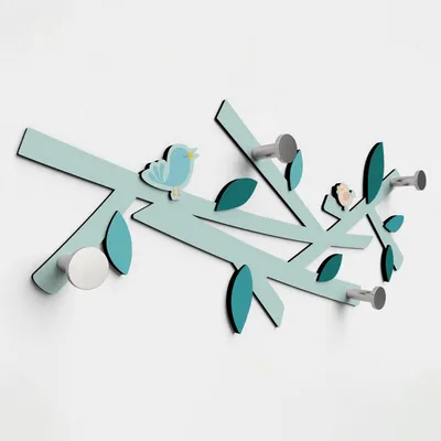 Immagine prodotto di Giallobus - 08 - Tree - Giallobus - 60L x 25l cm - Attaccapanni da parete e ganci - Legno Mdf + Alluminio