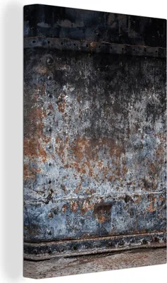 Produktbild von OneMillionCanvasses® - Leinwandbilder - 90x140 cm, Eisen - Vintage - Rost - Grau - Braun - Abstrakt, Wandbilder Kunstdruck Wanddekoration - Foto auf Leinwand - Gemälde auf - Wandschmucke - Schlafzimmer