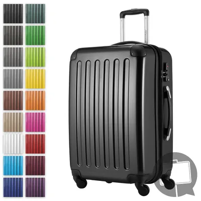 Immagine prodotto di HAUPTSTADTKOFFER Alex - Valigia rigida espandibile con 4 ruote trolley da check-in valigia da viaggio con espansione pieghevole bagaglio da check-in 158cm Valigia rigida 65 cm, 74 litri,Nero