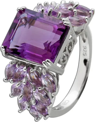 Produktbild von Amethyst Ring Silber 925 lila Edelsteine poliert rhodiniert 18