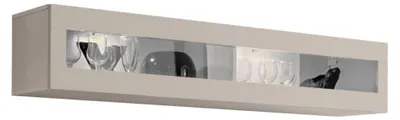 Image de Vitrine horizontale FLY cachemire – 1 porte vitrée avec LED