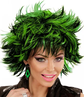 Produktbild von Schwarz-grüne Steamy Perücke als Kostüm Zubehör für Halloween & Karneval