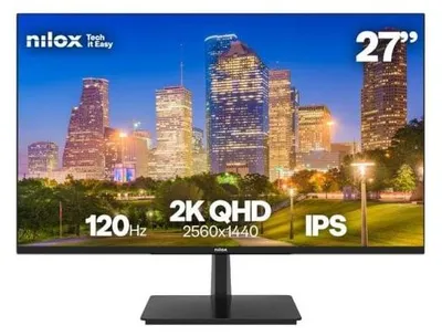 Obrázok produktu pre Nilox MONITOR 27 2K IPS 120 HZ HDMI Y DP, 68,6 cm (27"), 2560 x 1440 px, Quad HD, LCD, 4 ms, Čierna
