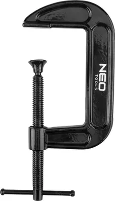 Produktbild von NEO TOOLS Profi Schraubzwinge Typ C (G) – Robuste G-Klemme aus Gusseisen, Mit Spindelmechanismus
