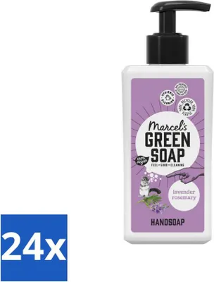 Productafbeelding van Marcel's Groene Zeep - Handzeep - Lavendel & Rozemarijn - Milde verzorging - 250 ml - Voordeelverpakking - 24 stuks