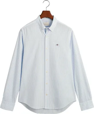 Obrázok produktu pre Gant Slim Fit pruhovaná popelínová košeľa s dlhým rukávom, biela, veľkosť M, pánska, biela, M