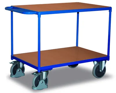 Produktbild von Schwerer Tischwagen 400 kg mit 2 Ladeflächen Typ S + EasySTOP