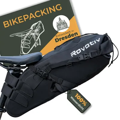 Produktbild von Rovativ® - Bikepacking Satteltasche [10L] 100% Wasserdicht, für Gravelbike
