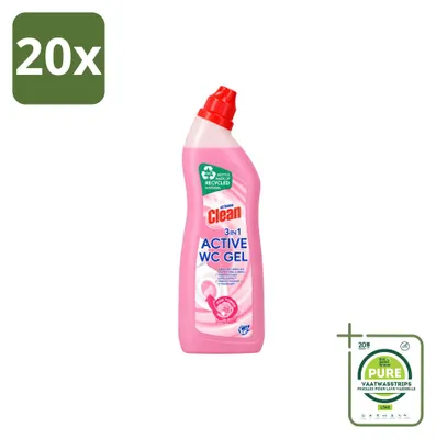 Produktbild von 20 x At Home Clean 3-in-1 Toiletreiniger Pink Power - 750 ml - Großpackung - 20 Stücke