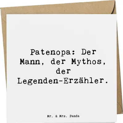 Produktbild von Mr. & Mrs. Panda Grußkarte Spruch Patenopa Legende - Weiß - Geschenk, doppelkarte, Klappkarte, Erinnerungen, Großvater, Familie, faltkarte, Geschichten, Geschenke