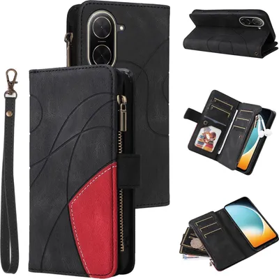 Immagine prodotto di Custodia a portafoglio con cerniera in Pelle finta per Xiaomi Redmi A5 4G / Poco C71, nera