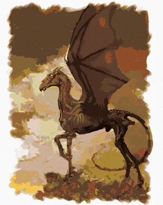 Image de Zuty - Peinture par numéros - PEINTURE TESTRAL (HARRY POTTER), 40 x 50 cm, sans cadre et sans toile tendue