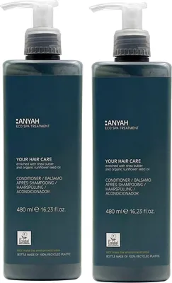 Obrázok produktu pre Anyah vlasový kondicionér - obohatený o bambucké maslo a slnečnicový olej - Eco Label -  Italy - 2 x 480 ml sada