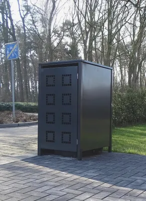 Produktbild von 1 Mülltonnenbox Modell No.5 Anthrazit komplett RAL7016 für 120Liter Mülltonnen