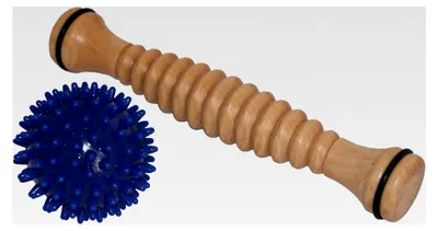 Produktbild von Fußmassagerolle mit Igelball zur Fußreflexzonenmassage aus Holz