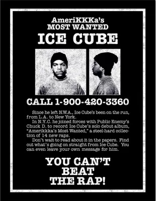 Produktbild von Ice Cube - "Most Wanted" Gerahmtes Poster PM12478 (45 cm x 35 cm) (Schwarz/Weiß)