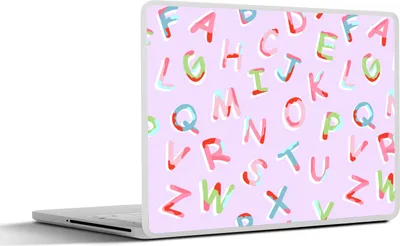 Produktbild von MuchoWow® Laptop Aufkleber Sticker Cover Alphabet - Buchstaben - Muster 30x21 cm - Sticker für Laptop - Selbstklebend