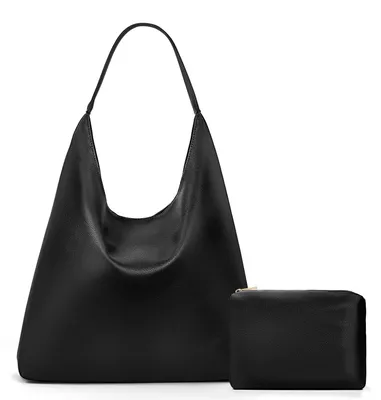 Image de Grand sac fourre-tout en daim, sac hobo pour femmes, marron