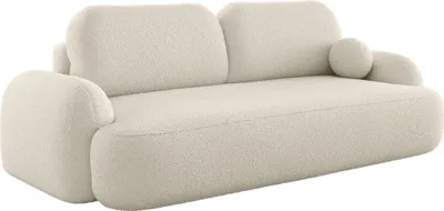 Produktbild von BEDANTE SOFA MOLLY mit Schlaffunktion TERRA FROTTE 01 Creme mit Stauraum Bettkasten Wohnzimmersofa Couch Sofa Bettsofa Bettkasten Bettcouch