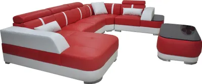 Image de Design Eck Couch Sitz Leder Polster Ecke Garnitur Wohnlandschaft Sofas Sofa