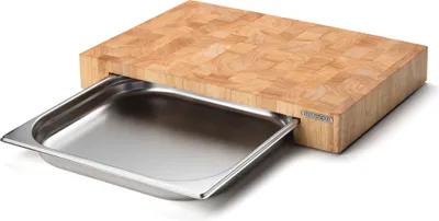 Immagine prodotto di CONTINENTA Schneidebrett m, Schublade, Gummibaum Stirnholz 48x32,5x6,5 cm 4027 4017167402703 Vorteilset – 2 Stück – inkl. 4 Edelstahl-Trinkhalme