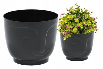 Obrázok produktu pre Čierny plastový obal na kvety Athena 14x12,5 cm