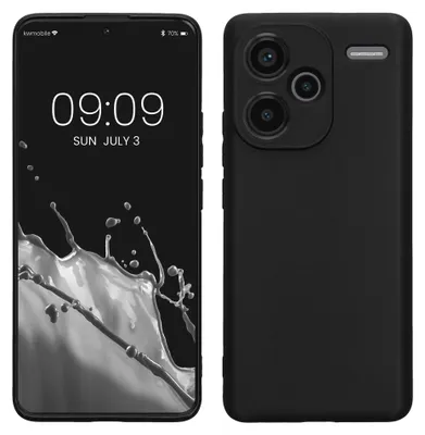 Produktbild von kwmobile Handyhülle für Xiaomi Redmi Note 13 Pro+ 5G / Redmi Note 13 Pro Plus 5G Hülle - weiches Handy Silikon Case - Schutzhülle Cover - Schwarz