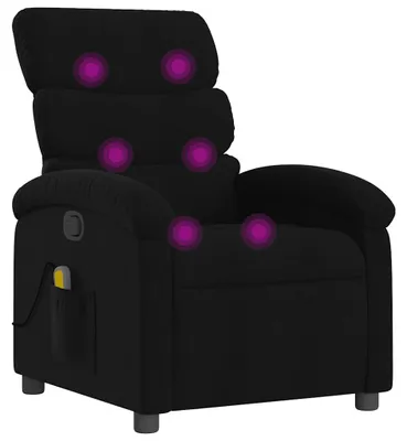 Image de vidaXL Fauteuil relax de massage, tissu noir
