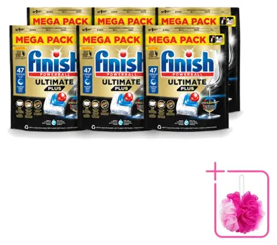 Produktbild von 6 x Finish Ultimate Plus All in One Geschirrspültabs - 47 Tabs - Sparpackung - 6 Stücke