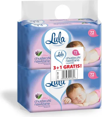 Obrázok produktu pre LULA vlhčené obrúsky s alantoínom 72 kusov 3 kusy + 1 kus zdarma