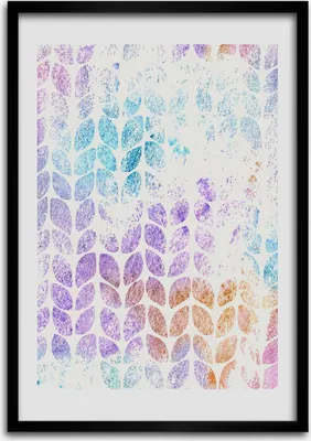 Produktbild von Bild - Bilderrahmen - Foto - 70 cm x 100 cm - MDF - Rahmen - Wandkunst - Bunte Blätter
