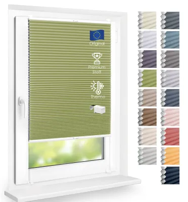 Produktbild von Thermo Wabenplissee Hitzeschutz, ohne Bohren, Grün, 95x210