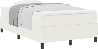 Obrázok produktu pre Posteľ s pružinovým rámom Krémová a biela 120 x 190 cm