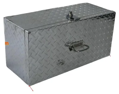 Imagen del producto de Caja de herramientas para camioneta, aleación de aluminio, 58x28x24 cm, instalación en la parte inferior, cerradura con llave en forma de T, gran capacidad de almacenamiento