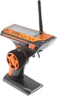 Imagen del producto de Transmisor y receptor de control remoto inalámbrico de 2.4 GHz, modelo FS GT3C, con 3 canales, para coches y barcos de control remoto