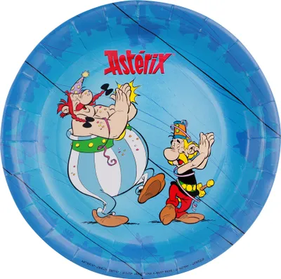 Image de 8 petites assiettes en carton Astérix 18 cm -