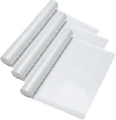 Obrázok produktu pre EINFEBEN Sada 3 rohoží do zásuviek Protišmyková rohož do poličky, možnosť strihania na rozmer 500 x 60 cm, priehľadná biela