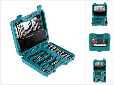 Produktbild von Makita P-90358 PRO Bit & Bohrer Set 60 teiliges Zubehör in praktischer Box