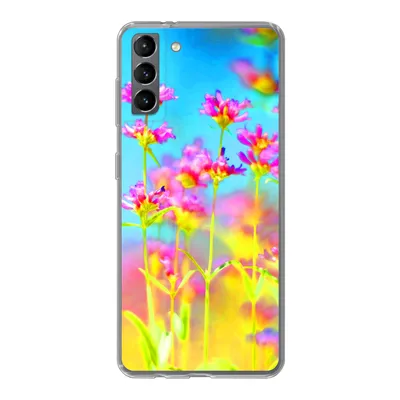 Produktbild von MuchoWow® Handyhülle Schutzhülle Hülle für Samsung Galaxy S21 Plus Blumen - Kunst - Psychedelisch Silikon Softcase Handy Hülle - Handy-Tasche