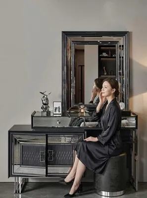 Image de Table de maquillage élégante, table de toilette luxueuse, table à maquillage, coiffeuse