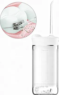 Produktbild von Wiederaufladbarer kabelloser Wasserflosser, 4 Druckmodi, 4 Aufsätze, leise Dentalreiniger für Kinder & Erwachsene, Heimgebrauch & unterwegs