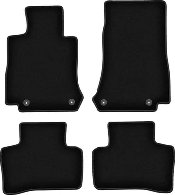 Produktbild von Wielganizator Velours-Autoteppiche – passend für Mercedes EQC N293 (SUV, Bj. 2019-) – schwarz, passgenau, mit Befestigungen set 4 Stk.
